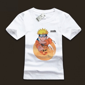 White Naruto Uzumaki Naruto T-shirts For Young Man