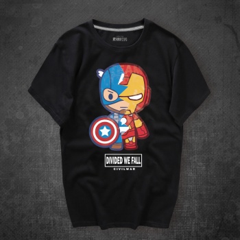 Cartoon Design Civil War Captain America Tee Shirts