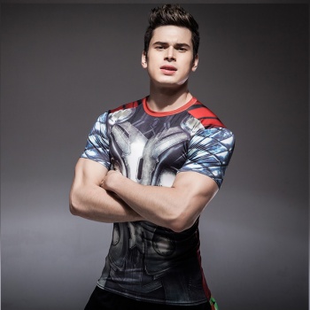 Superhero Thor Short Sleeve Compression Shirt 