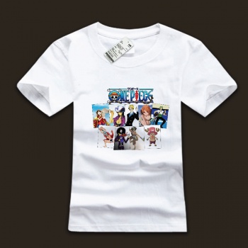 Cool One Piece Straw Hat Pirates T-shirts For Boys