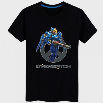 Overwatch Pharah Tees black T-shirts For Young