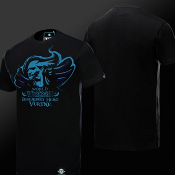 WOW World of Warcraft Warlock Vurtne T-shirts Black Tees For Mens
